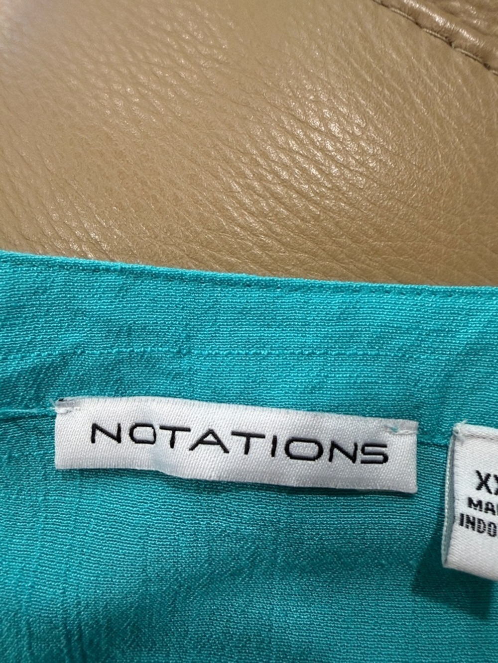 Notations Turquoise Lace-Front Button Shirt - Picture 7 of 15